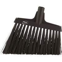 Vikan 29149 Angled Broom Head, X-Coarse Bristles, 12", Polyester, Black