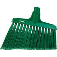 Vikan 29162 Angled Broom Head, Split Bristles, 11-1/2", Polyester, Green