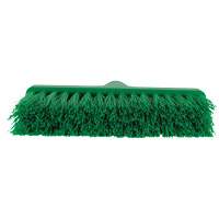 Vikan 310112 ColorCore Angle Head Broom, Medium Bristles, 10", Polypropylene, Green