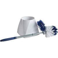 M2 Professional RT-TB-9315 Toilet Brush with Lip & Holder, 15" L, Synthetic Bristles, White