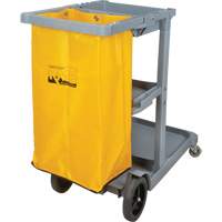 Janitor Cart, 44" x 20" x 38", Plastic, Grey JN515 | TENAQUIP