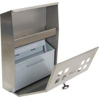 Produits de sécurité Zenith JN619 Cendrier, Montage mural, Acier inoxydable, Capacit&eacute; 1.6 Litres, Hauteur 13-4/5"