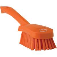 Vikan 41927 Short-Handled Churn Brush, Stiff Bristles, 10" Long, Orange