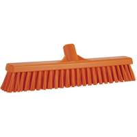 Vikan 31747 Combo Bristle Push Broom Head, Coarse/Fine Bristles, 16-1/2", Polyester, Orange