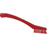 Vikan 44014 Detail Brush, Extra Stiff Bristles, 8" Long, Red