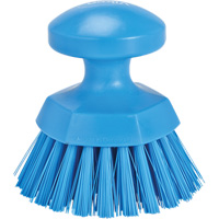 Vikan 38853 Round Hand Brush, Stiff Bristles, 5" Long, Blue