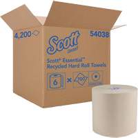 Scott 54038 Essuie-mains bruns en fibres recycl&eacute;es &agrave; 100 % &agrave; enroulement serr&eacute; Essential, 1 pli, Standard, 700' lo