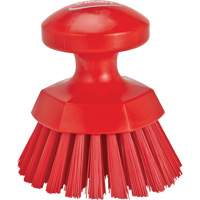 Vikan 38854 Round Hand Brush, Stiff Bristles, 5" Long, Red
