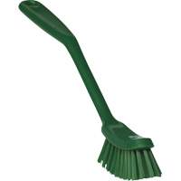 Vikan 42872 Narrow Dish Brush, Medium Bristles, 11" Long, Green