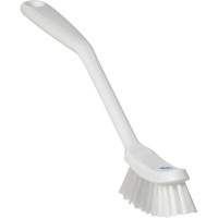 Vikan 42875 Narrow Dish Brush, Medium Bristles, 11" Long, White