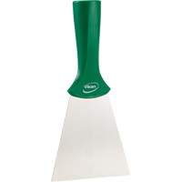Vikan 40112 Handle-Mounted Stainless Steel Scraper, Green, 4" W x 8" L