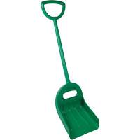 Vikan 69842 Double Grip Wide Shovel, 14" x 18" Blade, 47-1/2" Length, Plastic, Green