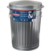  JP597 Trash Can with Lid, Galvanized Steel, 20 US gal.