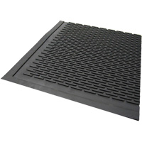 Edgewood Matting SLM220305 Outdoor Mat, Rubber, Scraper Type, Solid Pattern, 3' x 5', Black