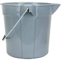 Round Bucket with Pouring Spout, 2.64 US Gal. (10.57 qt.) Capacity, Grey JP785 | TENAQUIP