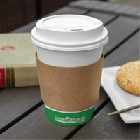 Globe 6086 Kraft Coffee Cup Sleeves, Paper, 12 oz. - 20 oz., Brown