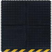 M+A Matting 447204100 Tuile lat&eacute;rale modulaire Hog Heaven Comfort, Ondul&eacute;, 3' x 3-1/3' x 3/4", Noir/Jaune, Nitrile