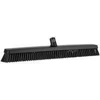 Vikan 31959 Heavy-Duty Push Broom, Fine/Stiff Bristles, 24", Black