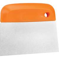 Vikan 40577 Flexible Stainless Steel Dough Cutter/Scraper, Orange, 4-1/2" W x 5-3/4" L