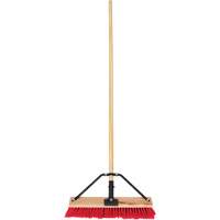 RMP Maintenance Products JQ457 Push Broom with Braced Handle, 18", Medium, PVC Bristles