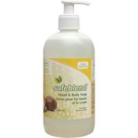 Safeblend HLSH5CD-12X500ML Savon au beurre de karit&eacute; pour les mains et le corps, Liquide, 500 ml, Parfum&eacute;