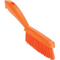 Vikan 41957 Narrow Hand Brush with Short Handle, Extra Stiff Bristles, 11-4/5" Long, Orange