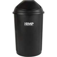Produits d’entretien RMP JQ886 Bac &agrave; d&eacute;chets demi-rond avec couvercle, Poly&eacute;thyl&egrave;ne, 21 gal. US