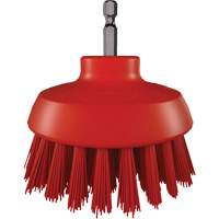 Vikan 87004 HyDrive Round Drill Brush, Extra Stiff Bristles, 3-1/10" Long, Red