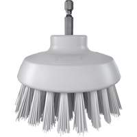 Vikan 87005 HyDrive Round Drill Brush, Extra Stiff Bristles, 3-1/10" Long, White