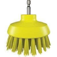 Vikan 87006 HyDrive Round Drill Brush, Extra Stiff Bristles, 3-1/10" Long, Yellow