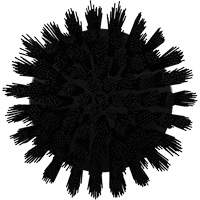 Vikan 87009 HyDrive Round Drill Brush, Extra Stiff Bristles, 3-1/10" Long, Black