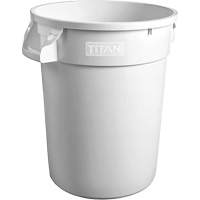 M2 Professional WM-PRH2020-WH Contenant &agrave; d&eacute;chets Titan blanc pour usage intense, Plastique, 20 gal. US