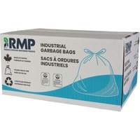Produits d’entretien RMP JR063 Sacs &agrave; d&eacute;chets de calibre industriel, Fort, 30" la x 38" lo, 0,9 mils, Bleu, Capacit&eacute; 88 L (20 gal.)