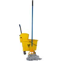 RMP Maintenance Products JR085 Floor-Finishing Mop & Bucket Kit with 16 oz. Candy-Striped Mop Head, Side Press, 8.75 US Gal.(35 Quart), Yellow