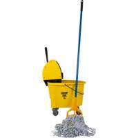 RMP Maintenance Products JR086 Floor-Finishing Mop & Bucket Kit with 24 oz. Candy-Striped Mop Head, Down Press, 8.75 US Gal.(35 Quart), Yellow