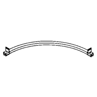 Duratrack 16CT3V Rail de roulement courb&eacute; sur 90° &agrave; montage sur poutre pour murs-rideaux, 3' lo