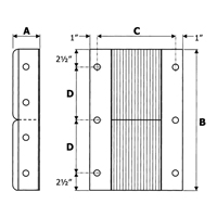 Laminated Dock Bumpers, Vertical, Rubber/Steel, 11" W x 6" D x 24" H  KH717 | TENAQUIP