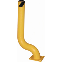 Offset Bollard, Steel, 36-1/8" H x 8" W, Yellow  KH822 | TENAQUIP