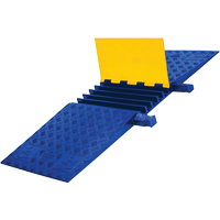 Checkers Industrial Products YJ5-125ADAY/BLU Yellow Jacket&reg; Heavy Duty ADA/DDA Cable Protector, 5 Channels, 18" L x 50" W x 1.875" H