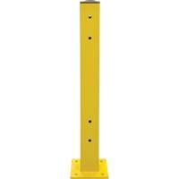 Poteau double pour barrière de sécurité, Acier, 5" lo x 44" h, Jaune sécurité KI247 | TENAQUIP