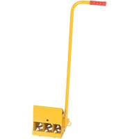 Vestil FAB-11-ERGO Cale de roue avec poign&eacute;e ergonomique, Acier, Jaune, 8" la x 10-3/4" p x 9-1/8" h