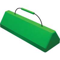 Checkers Industrial Products CAC24 Checkers Safety SafeRay  Aircraft Wheel Chock with Cable Handle, Urethane, Fluorescent Green, 24" W x 8" D x 6" H