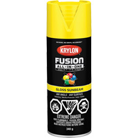 Krylon Industrial 427250007 Peinture &agrave; pulv&eacute;riser tout en un Fusion, Jaune rayon de soleil, Brillant, 12 oz, Canette a&eacute;rosol