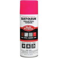 Rust-Oleum 1659830 Peinture en a&eacute;rosol &agrave; usages multiples syst&egrave;me 1600 Industrial Choice, Rose fluorescent, Brillant, 12 oz, Canette a&eacute;rosol