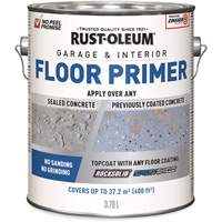 Rust-Oleum 348098 Garage & Interior Floor Primer, 3.78 L, Water-Based, Very Flat, Grey