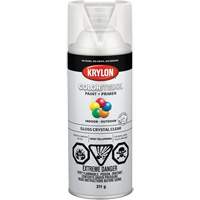 Krylon Industrial 455150007 COLORmaxx Paint + Primer, Crystal Clear, Gloss, 12 oz., Aerosol Can