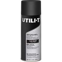 Rust-Oleum 387389 Peinture-&eacute;mail en a&eacute;rosol polyvalent UTILI-T, Noir, Plat, 10 oz/283 g, Canette a&eacute;rosol