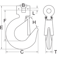 Ben-Mor CSH70L-038 Clevis Slip Hook with Latch - Grade 70