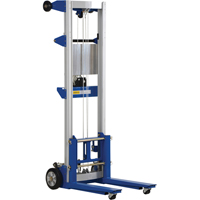 Vestil A-LIFT-R-HP Fork Lift Stacker, Hand Winch Operated, 400 lbs. Capacity, 97" Max Lift