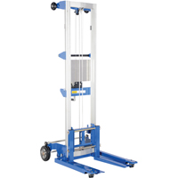 Fork Lift Stacker, Hand Winch Operated, 350 lbs. Capacity, 122" Max Lift  LU502 | TENAQUIP